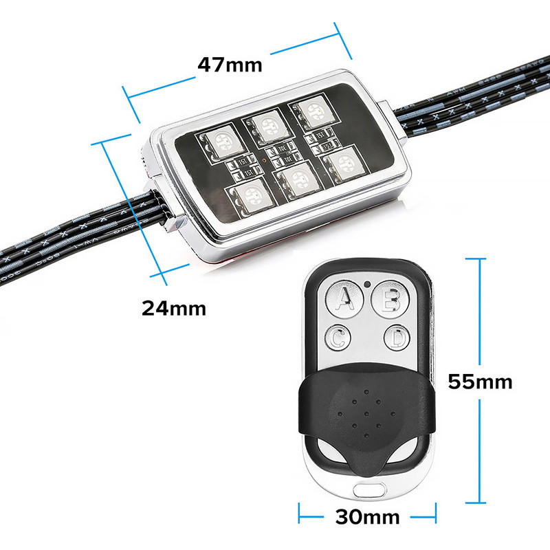 RGB LED подсветка днища 50W с пультом для авто и мото