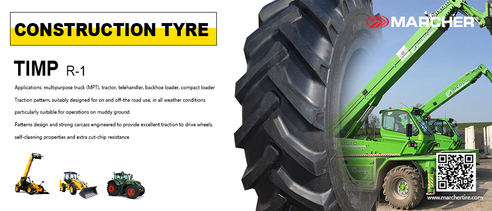 Versatile Marcher R-1 11.0/65-12 15.5/80-24 Mpt Tyre for Construction Equipment
