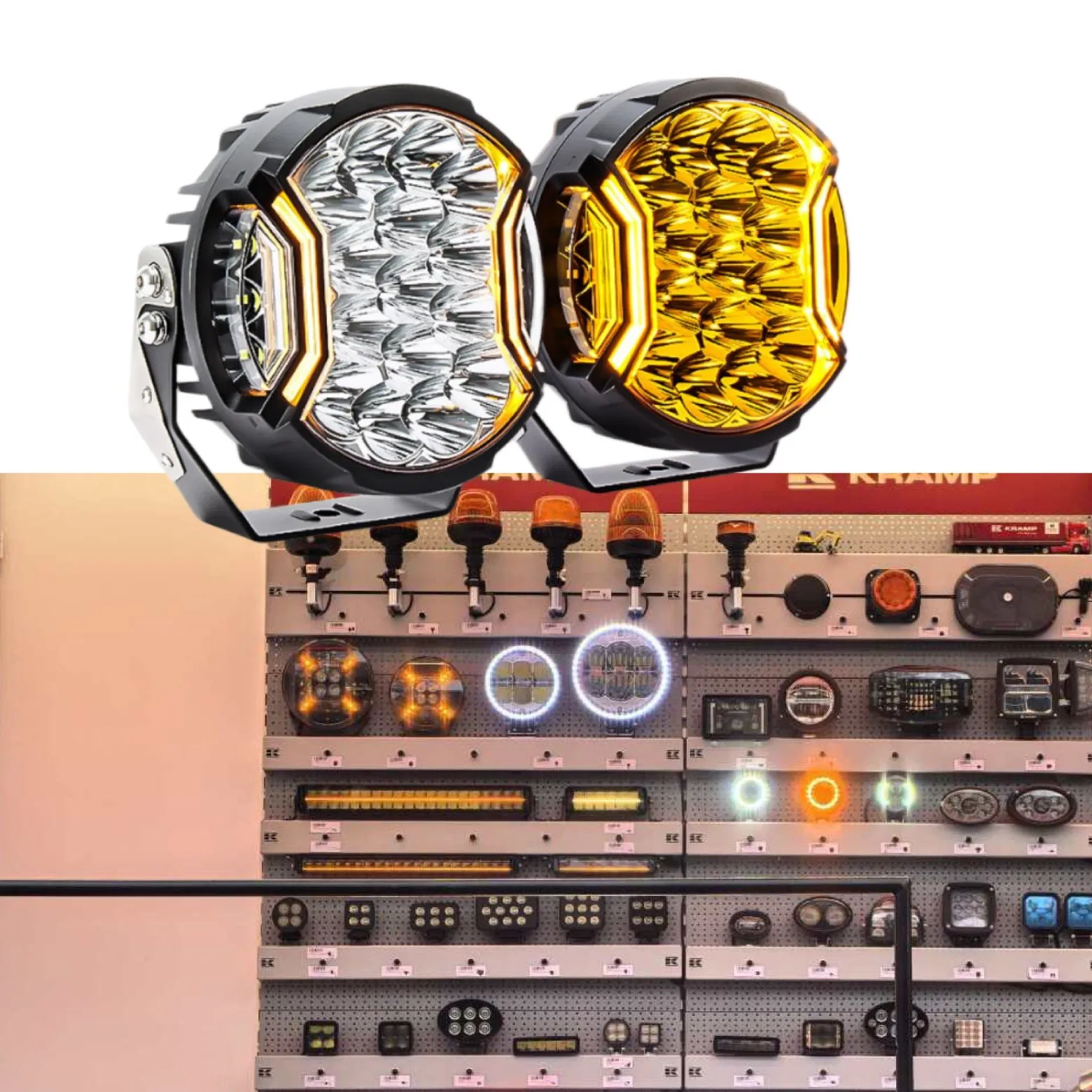 LED-фары 70W Euro Dual Color Amber для внедорожников