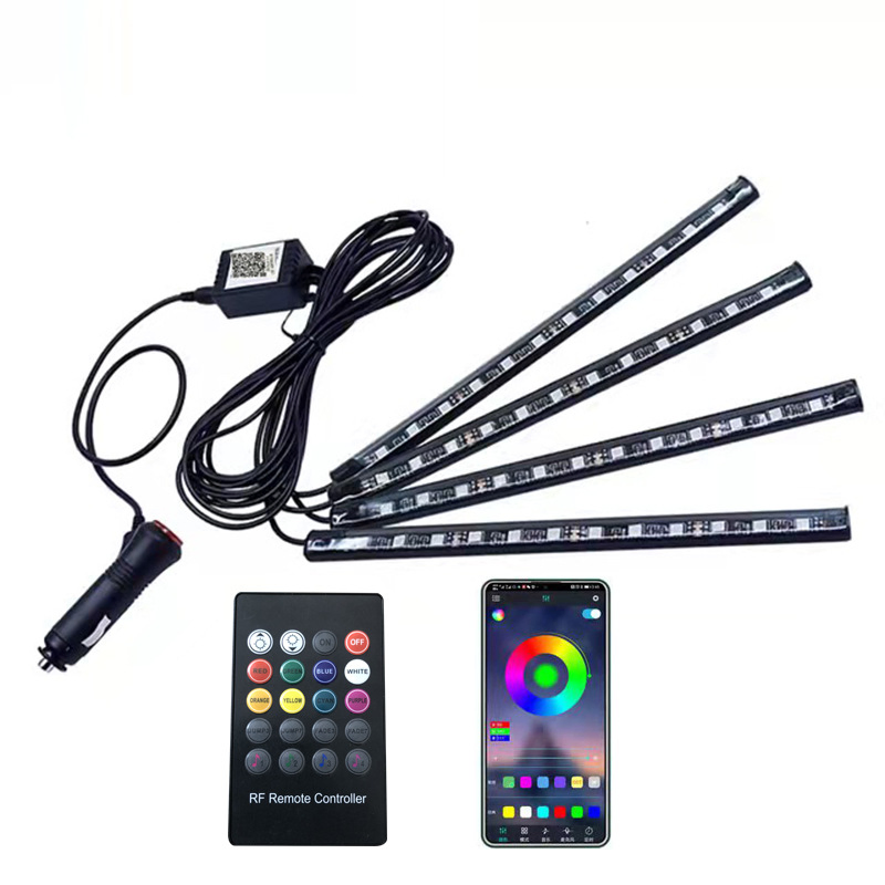 Светодиодная лента RGB для авто с пультом и приложением