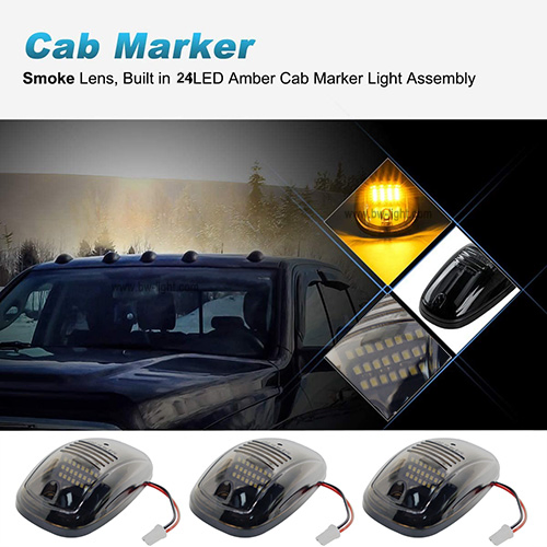 Маркерная лампа для крыши кабины, 24 LED, желтая/белая