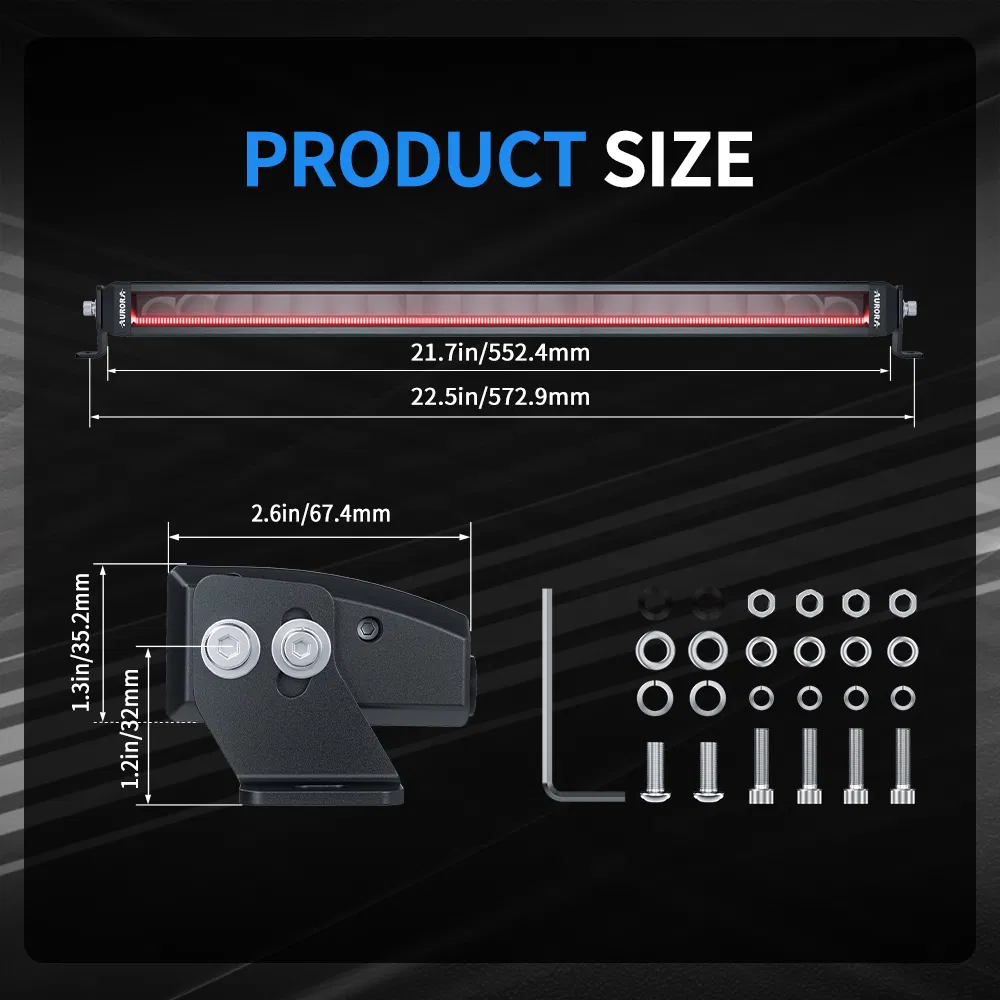 Aurora Offroad Driving IP68 LED Light Bar Modular for Car Truck UTV ATV Jeep Light