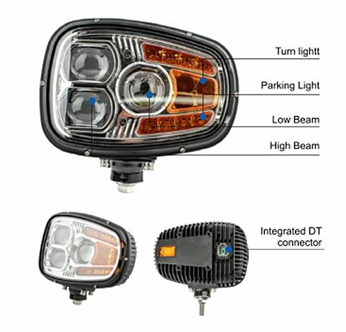 IP67 Heated Snow Plow Light Anti Freeze LED Combination Headlight