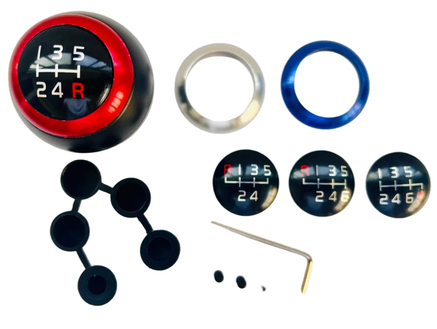 Aluminum 5 Speed Car Gear Shift Knob with Color Rings