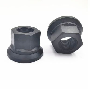 Гайки черные высокие с фланцем и прокладкой M10-M30