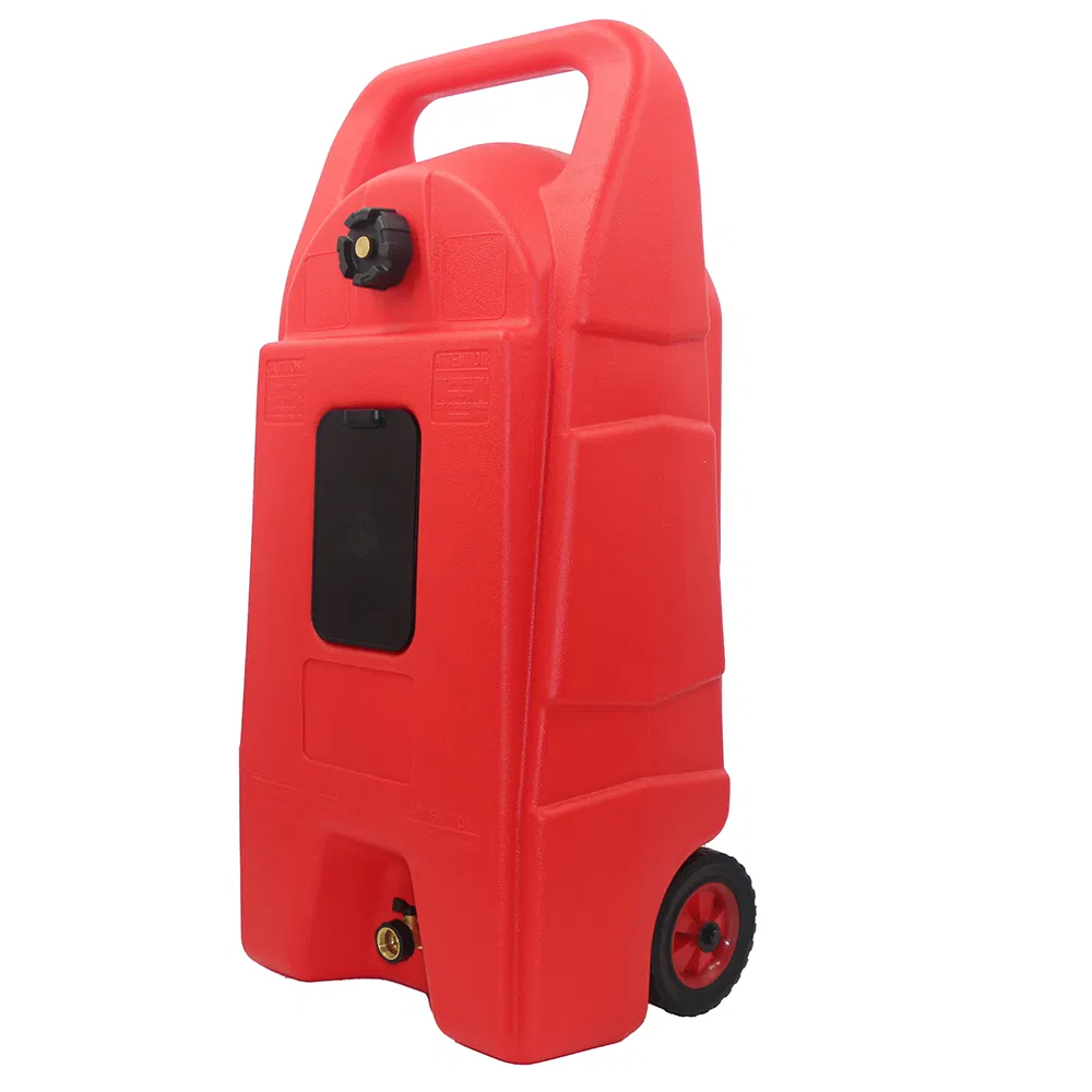 57-liter Wheeled Fuel tank with Pump for diesel and Transportation Equipment, Portable Plastic Fuel Container