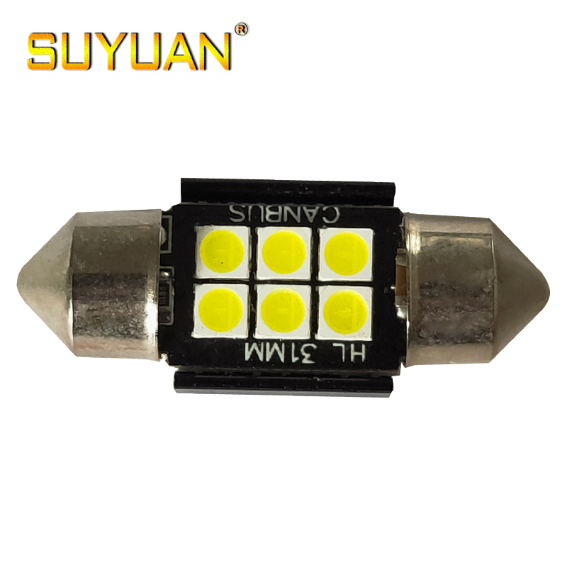 Светодиодная лампа C5W 3030 6SMD для авто, 12В