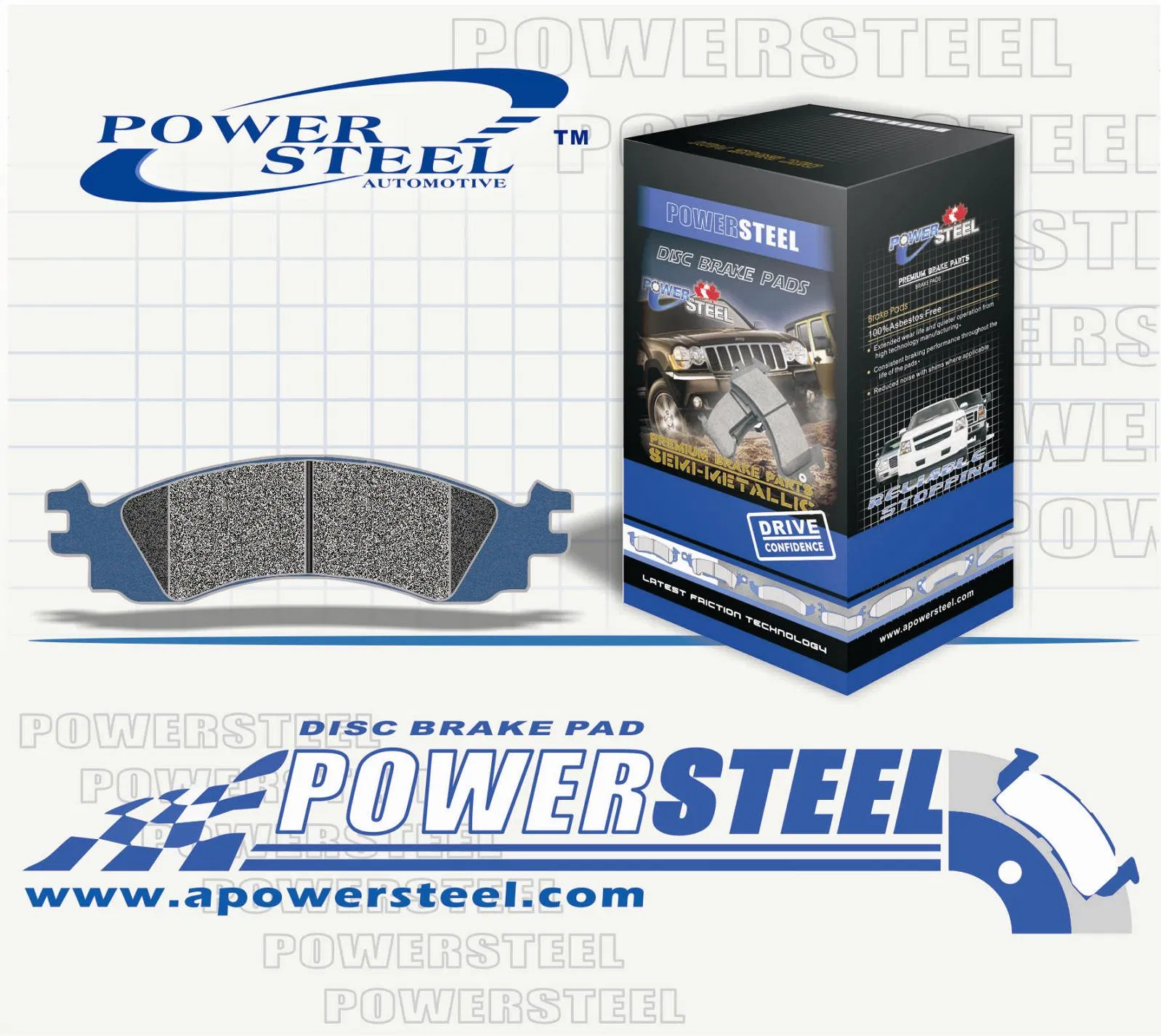 Тормозные колодки POWERSTEEL для американских авто