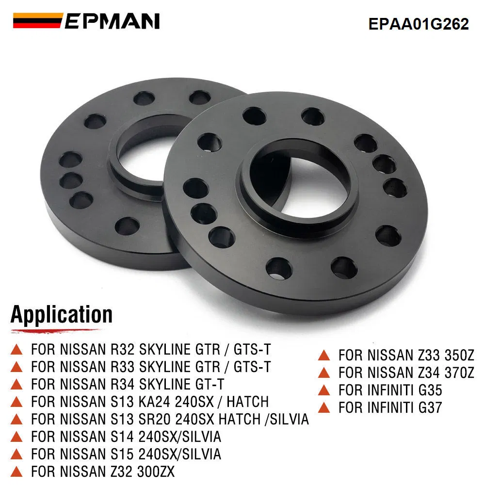 Epman 1 Pair 15mm Wheel Spacers for Nissan - 66.1mm Hub Centric, 4/5X114.3 PCD, T6061 Aluminum, Hard Anodized, Premium Fitment Epaa01g262