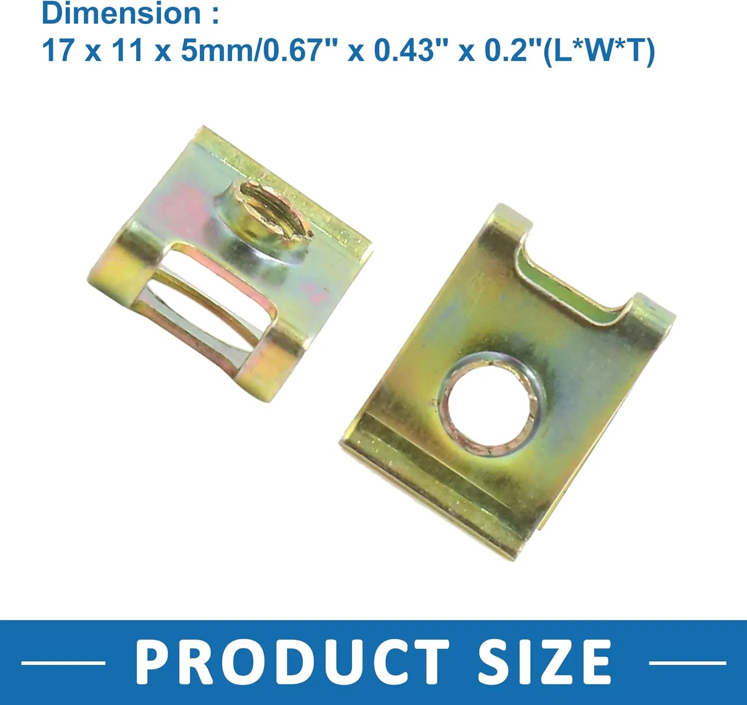 20PCS U-Type Clip 3mm Hole Spring Retainer Screw Black