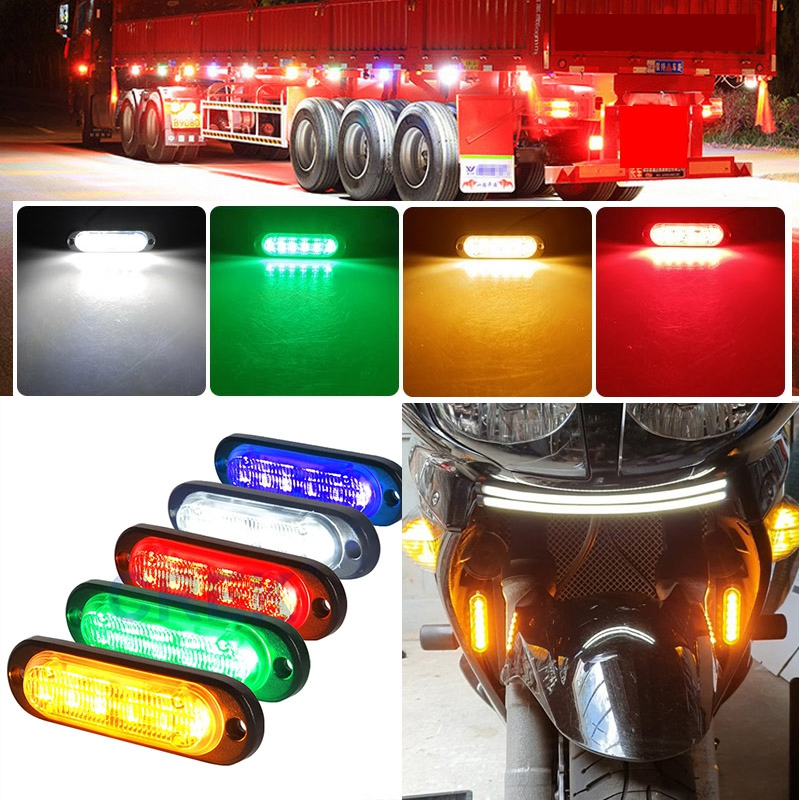 12-30V 4 Inch LED Side Marker Light for Truck Trailer Ship Boat Car Tractor Harvester Reaper Mower Position Indicator Lamp