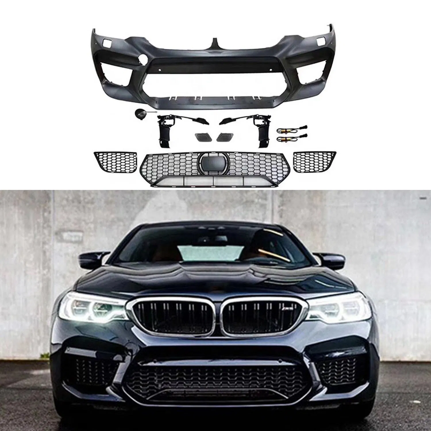 Hot Sale Wide Body Kit Old to New for BMW 5 Series G30/G38 Modified M5 F90 Lci Front Bumper with Grille