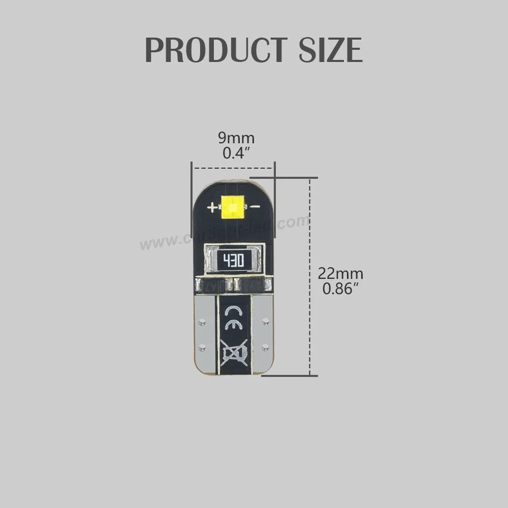 Светодиодные лампы T10 W5W для авто, белые