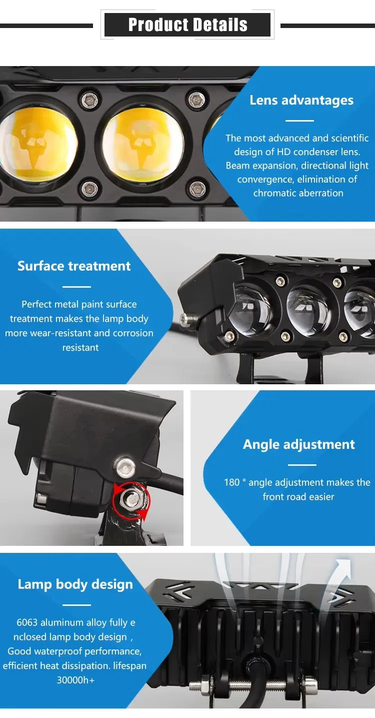 High Intensity Motorcycle LED Spot Lights Adjustable