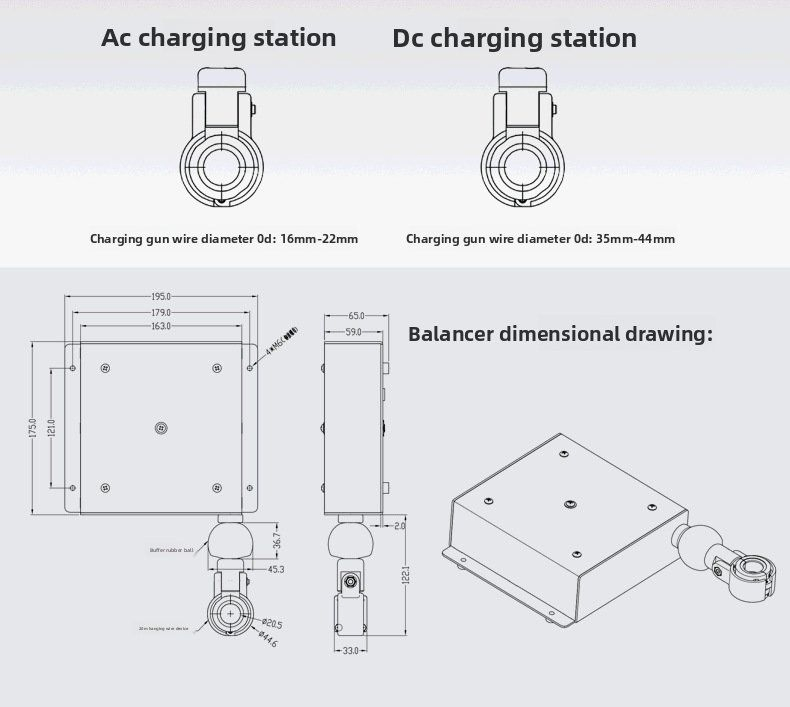 Lightweight EV Charger Cable Balancer with Automatic Retraction Device