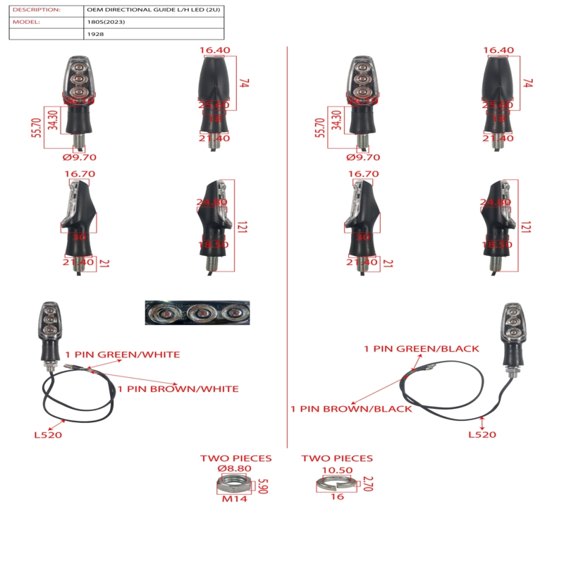 Поворотник светодиодный Qjmotor Benelli 150S