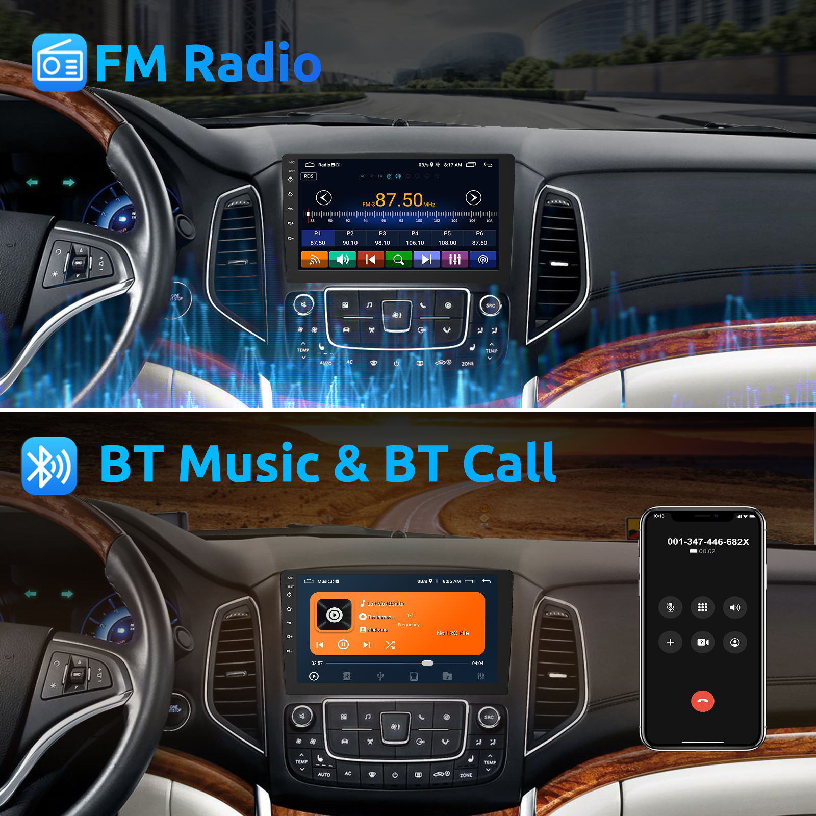7/9/10/11.5/13.1-дюймовая 2DIN магнитола на Android с Android Auto, CarPlay, GPS, навигацией и DVD-плеером для автомобилей