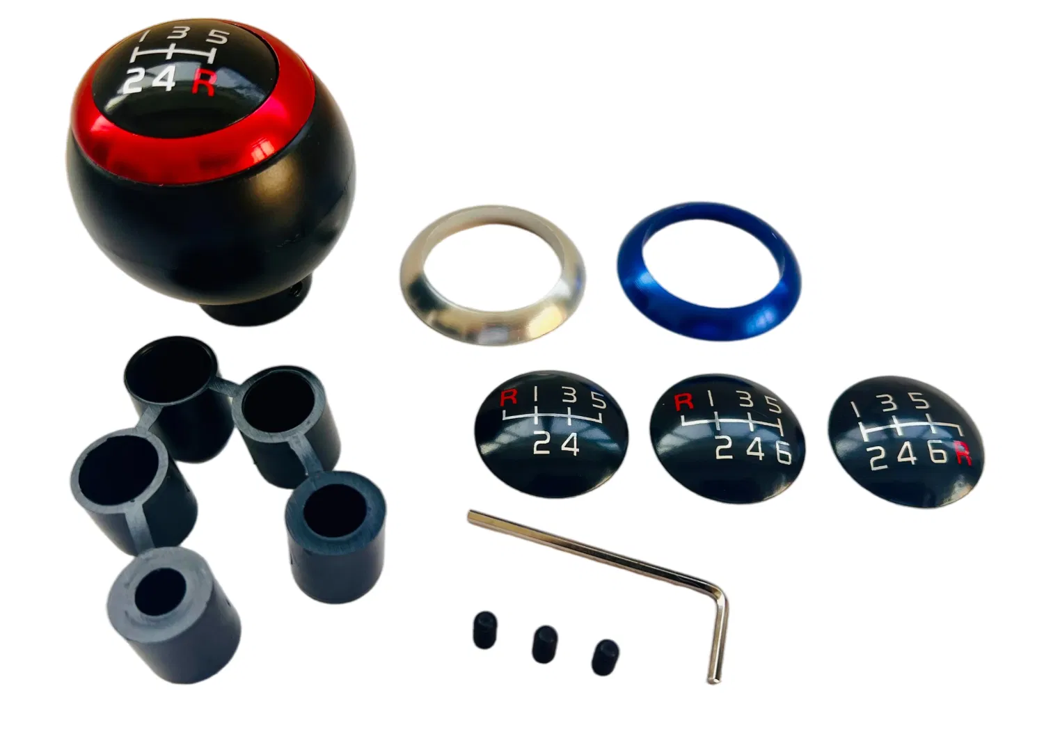 Aluminum 5 Speed Car Gear Shift Knob with Color Rings