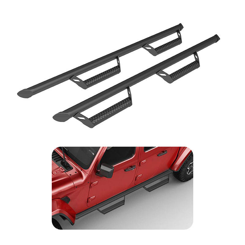Universal Manganese Steel Black Nerf Bars Running Board Side Steps
