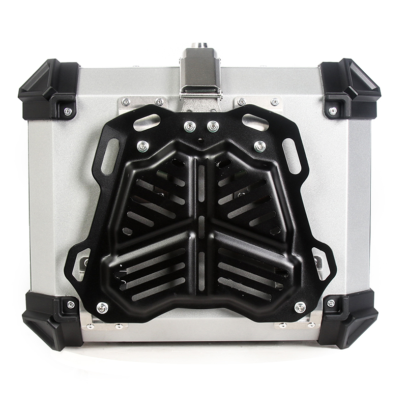 Motorcycle Top Case Tail Box 45L Thick Aluminum Hard Motorcycle Trunk with Backrest Motorcycle Box Tail Box Motorcycle Trunk Storage Rear Tour Box