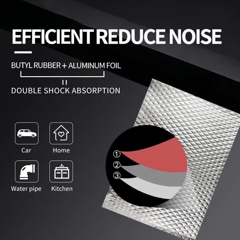 Hot Sale Butyl Automotive Sound Deadener Car Accessories Butyl Car Damping Plate Sound Deadening Material
