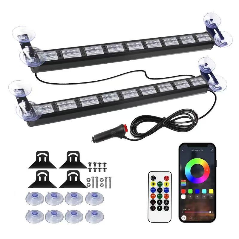 Multifunctional Bar Light 2 In1 APP RGB Changing LED Warning Strobe Light