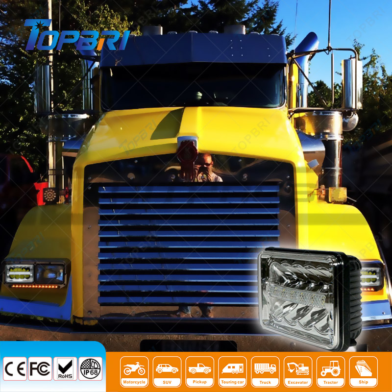 LED-фара для грузовиков 12V 55W DOT 4x6 дюйма