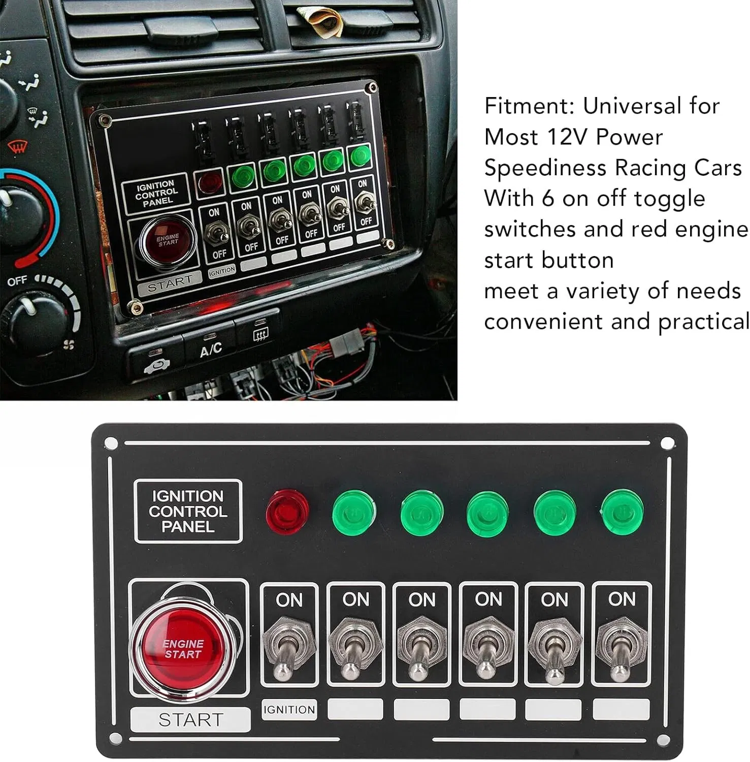 Панель зажигания Racing Switch Panel 6 кнопок