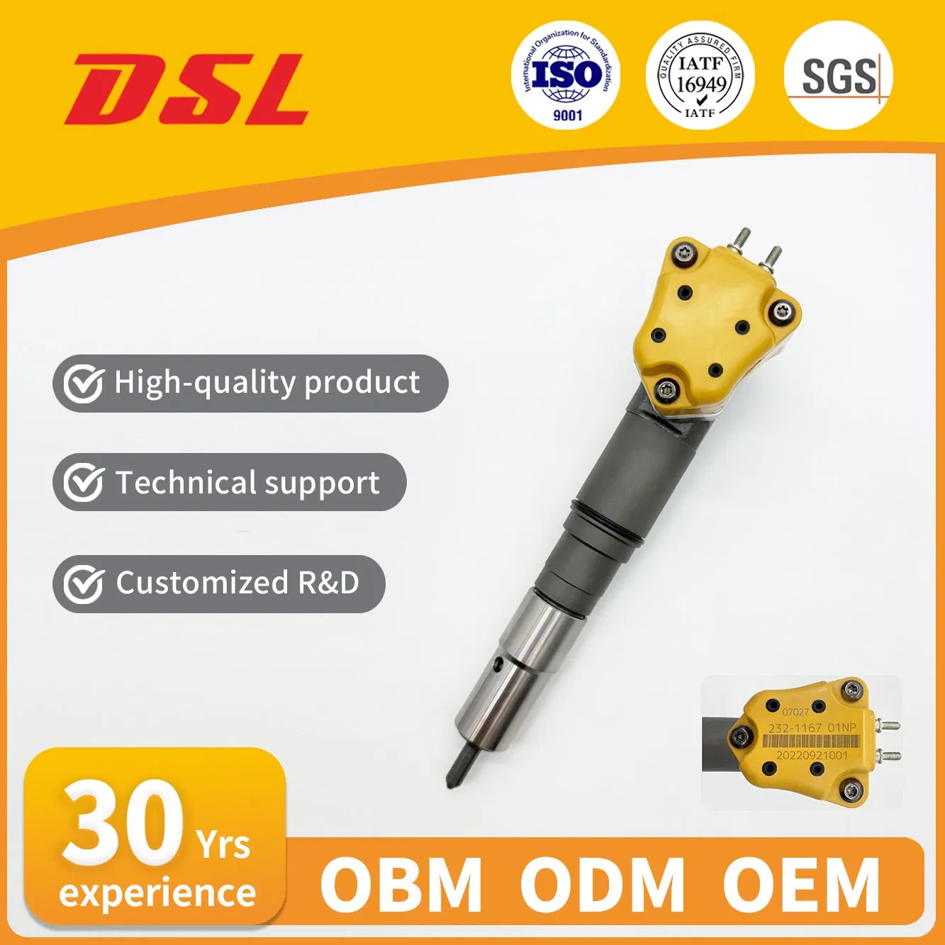 Топливная форсунка 232-1167 для двигателя 3412e