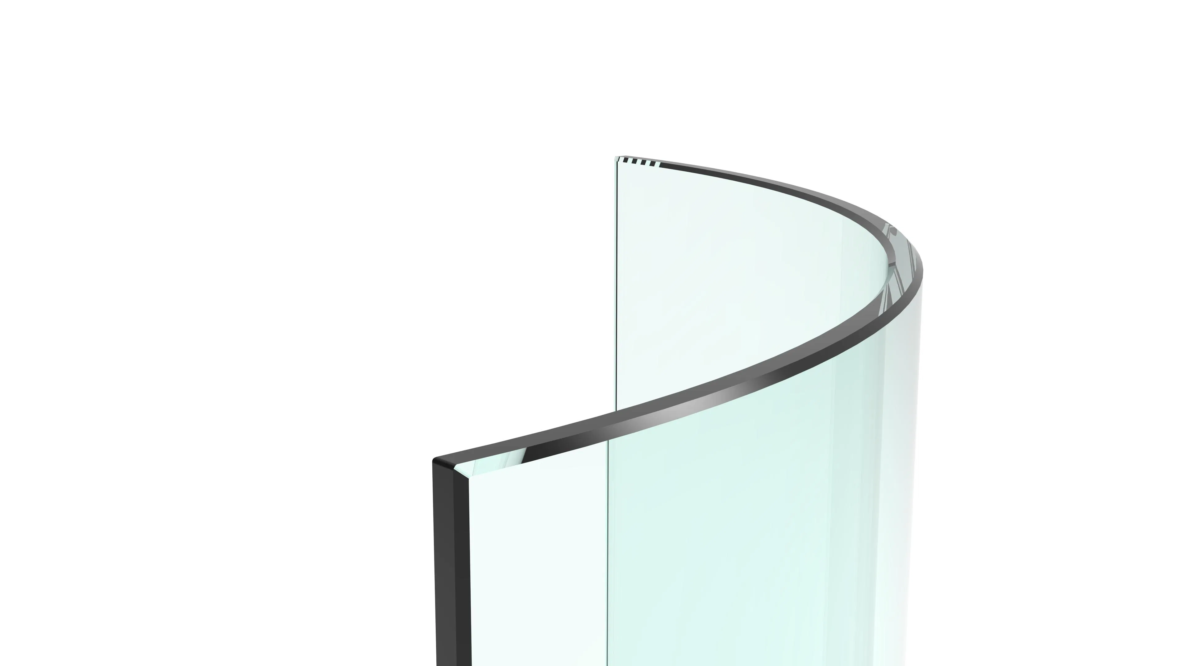 Clear Hard Minor Radius Curved Tempered Glass for Stove