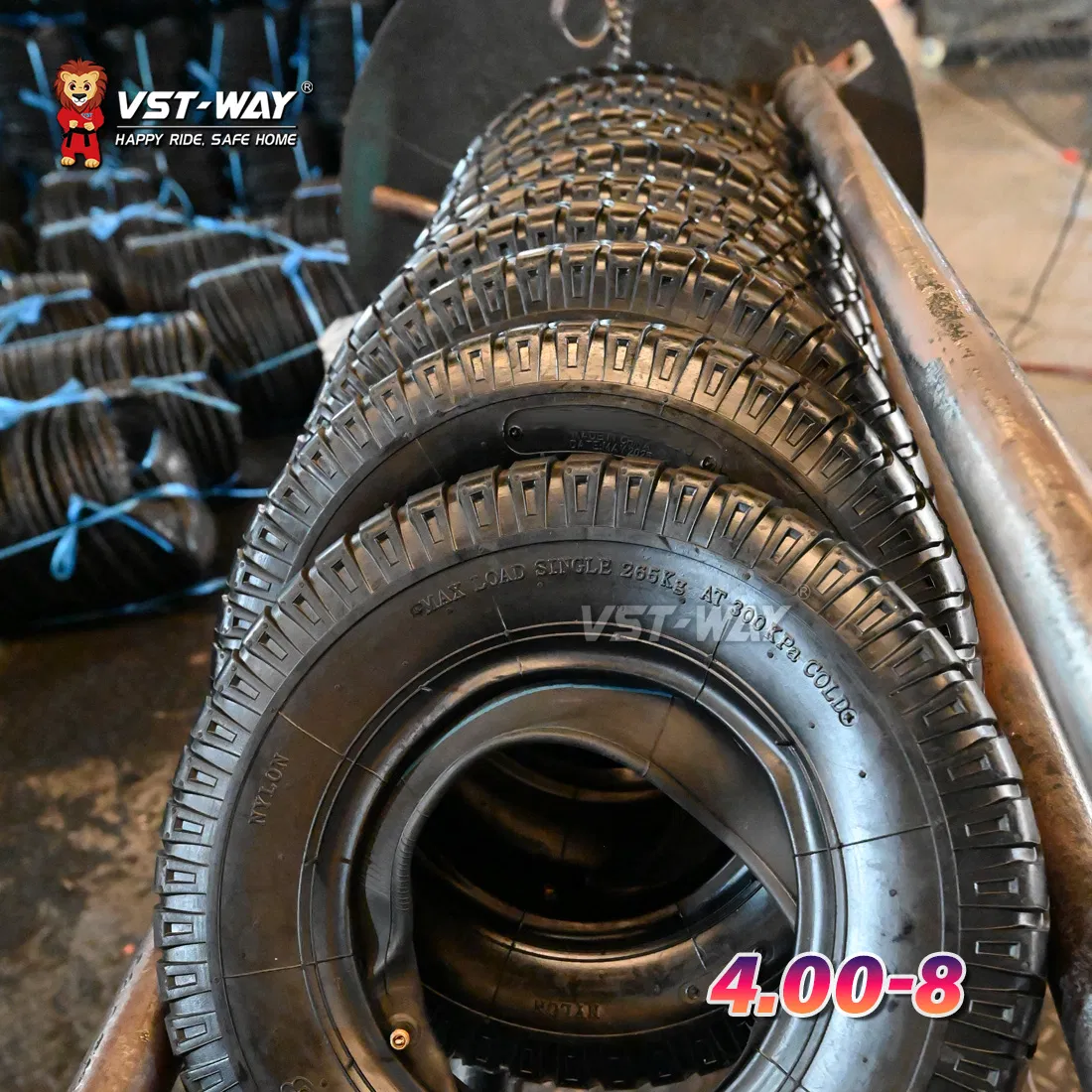 Hand Trolley Wheelbarrow Tires 4.00-8 400-8/350-8 Wheel Barrow Rubber Wheel Tyre and Tube Tire