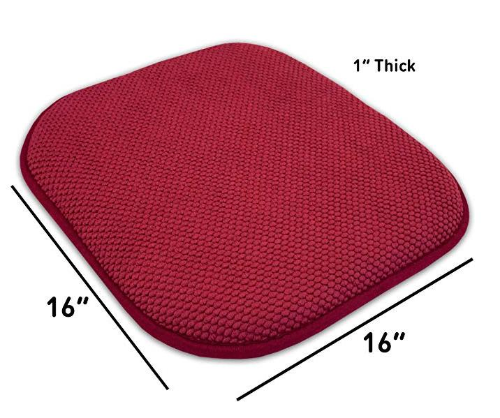 Memory Foam Honeycomb Nonslip Cushion Charcoal Red