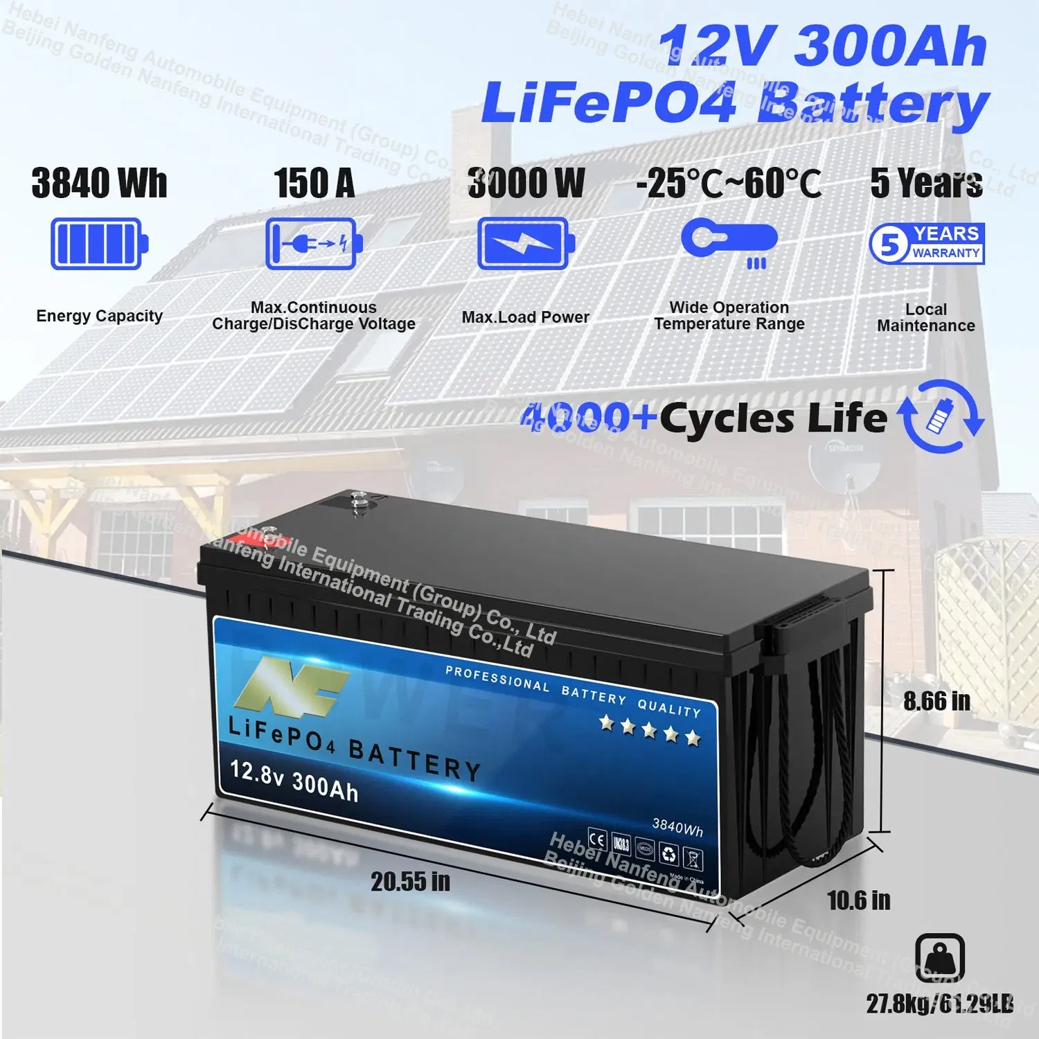NF OEM 12V 300ah LiFePO4 Lithium Batteries for RV