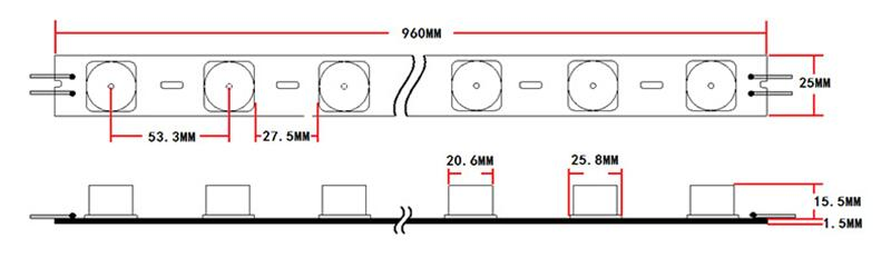 Светодиодная лента Edgelit для лайтбоксов, 12В