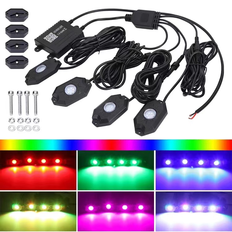 APP Control 8 Pod RGB LED Car Rock Light