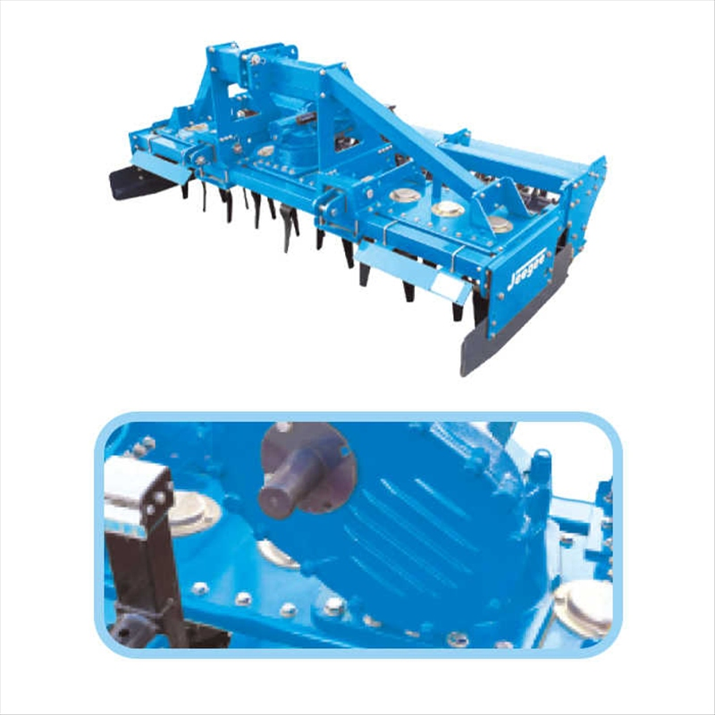 Дизельный трактор с культиватором и граблями JEEGEE