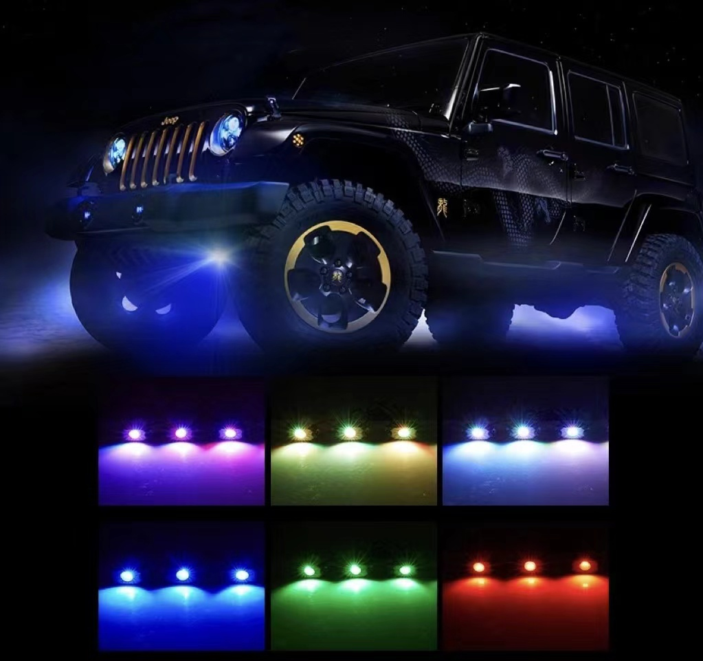 APP Control 8 Pod RGB LED Car Rock Light