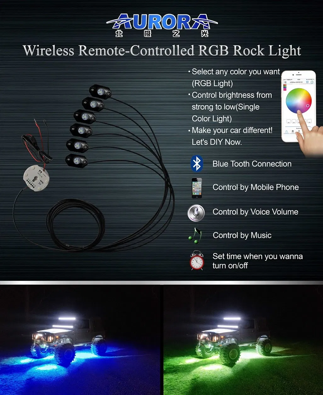 4X4 off-Road Truck ATV Under Car Rock Light