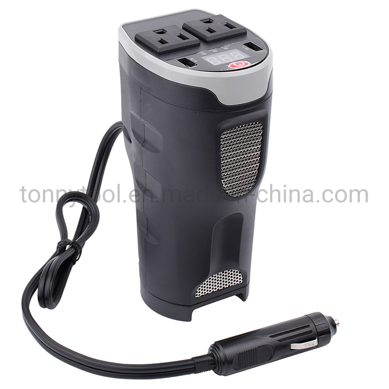 Автомобильный инвертор 12V в 110V 200W с USB и дисплеем