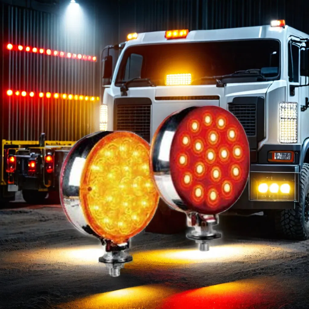 Круглый двухсторонний светодиодный габаритный фонарь для грузовика