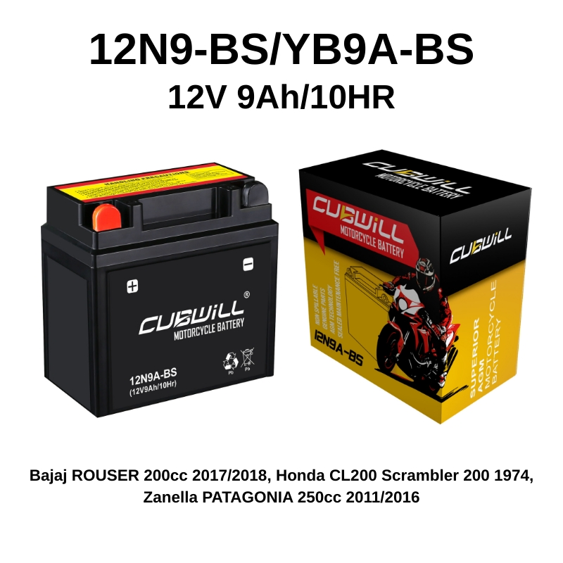 Аккумулятор для мотоцикла 12V 9AH AGM 12N9-BS