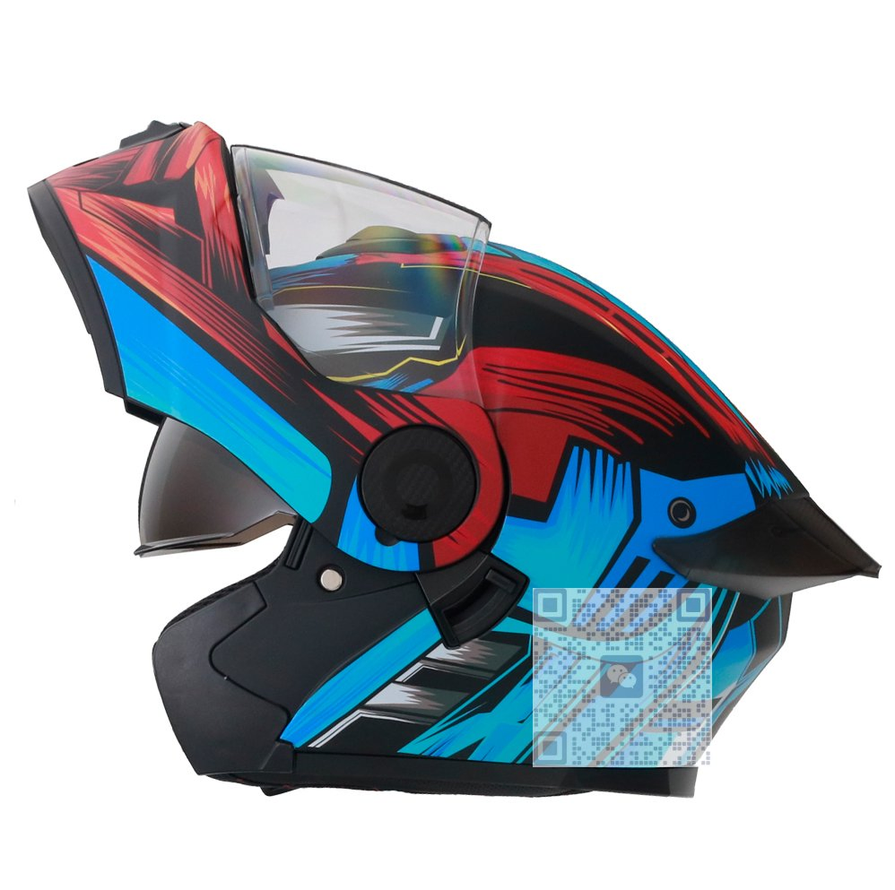 Factory OEM Newest Flip up Motorcycle Helmet with LED Light High Quality