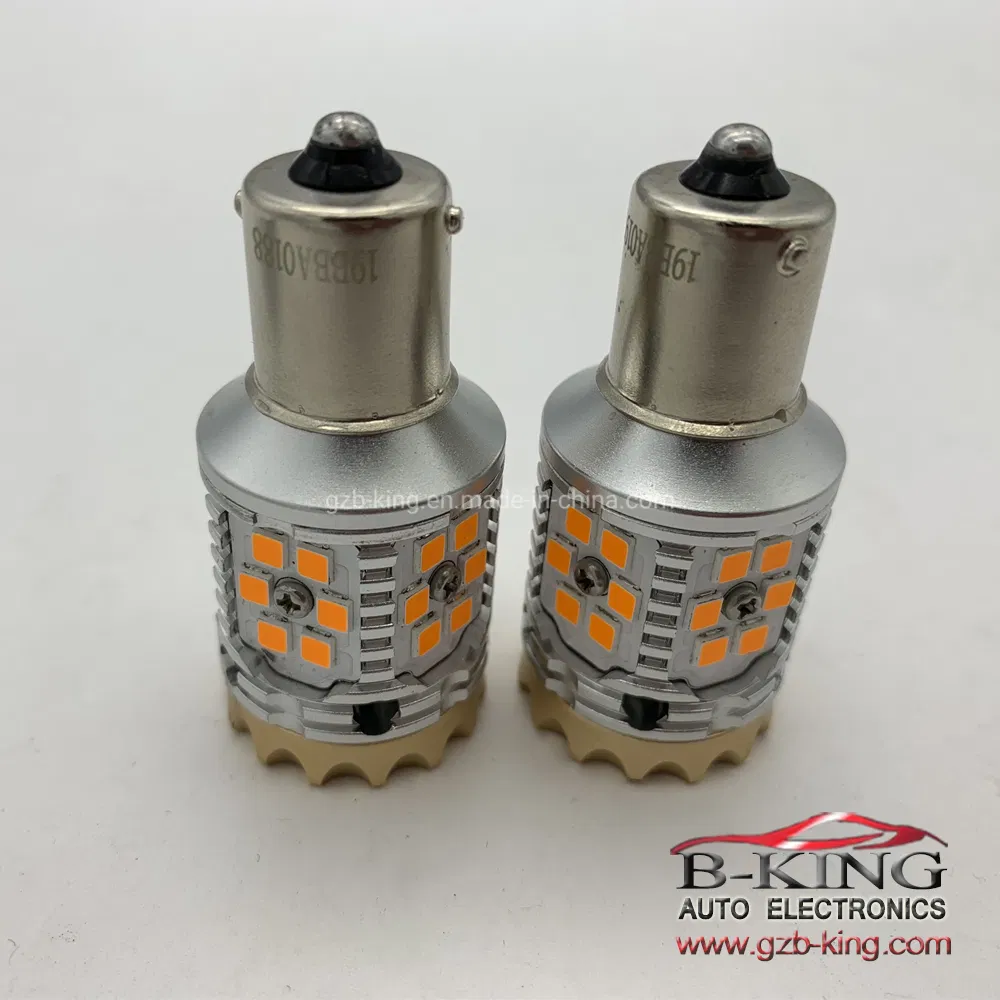 Светодиодная лампа поворотника Canbus Error Free 1156 Amber 1860lm