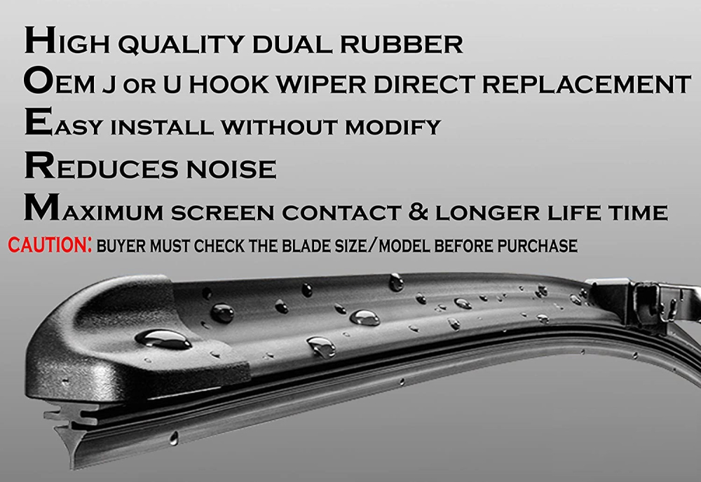 Universal U or J Hook Auto Windshield Wiper Blades