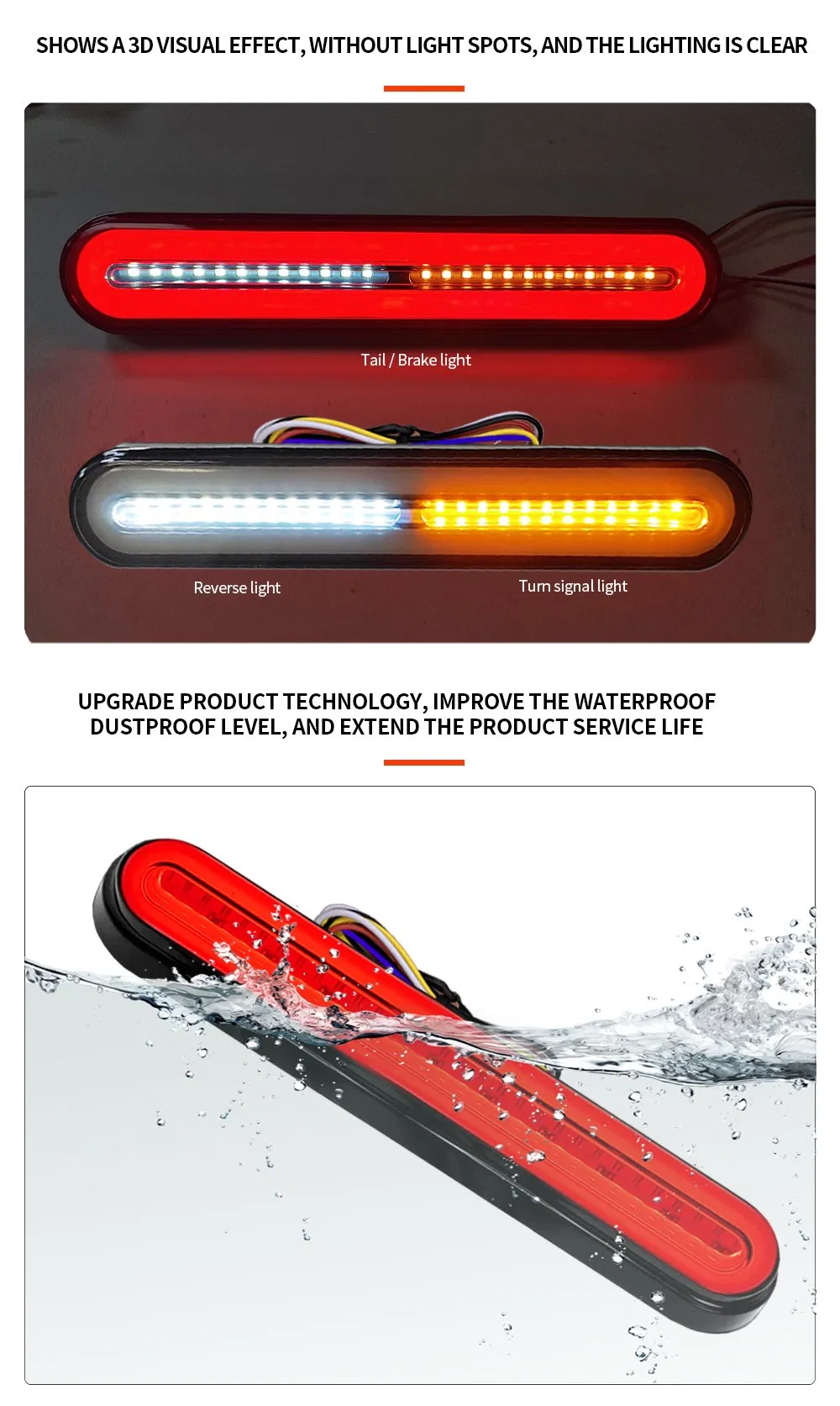 Светодиодный задний фонарь для грузовиков с последовательным поворотником