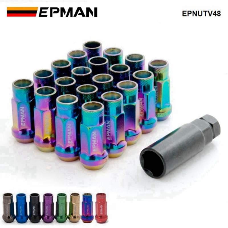 Epman Jdm V48 M12X1.5 / M12X1.25 Extend Rim Wheel Tuner Lug Nut Taper Acorn Eg Epnutv48