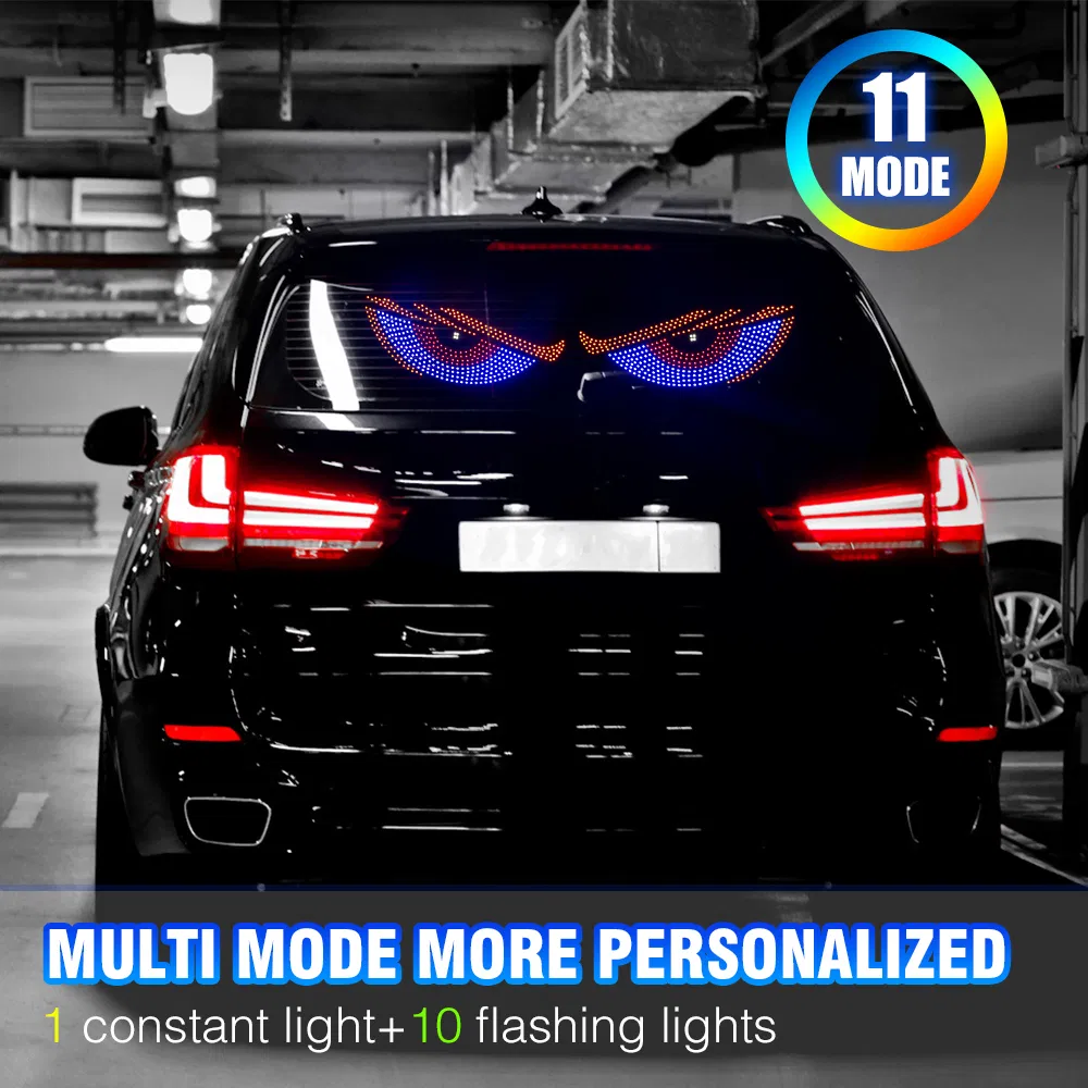 Bkr Hot Sale Truck Wink Eyes Demon Panel Interactive Animation Windshield Paste Hard Screen Car Fog Lights