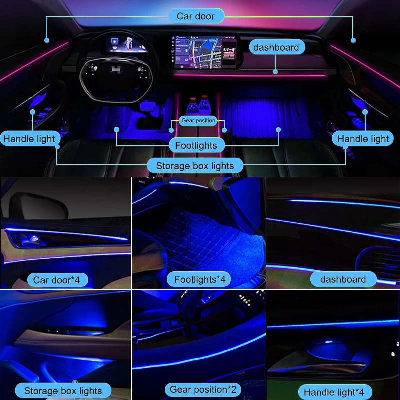 Светодиодная лента Bkr USB Trim для авто с музыкой