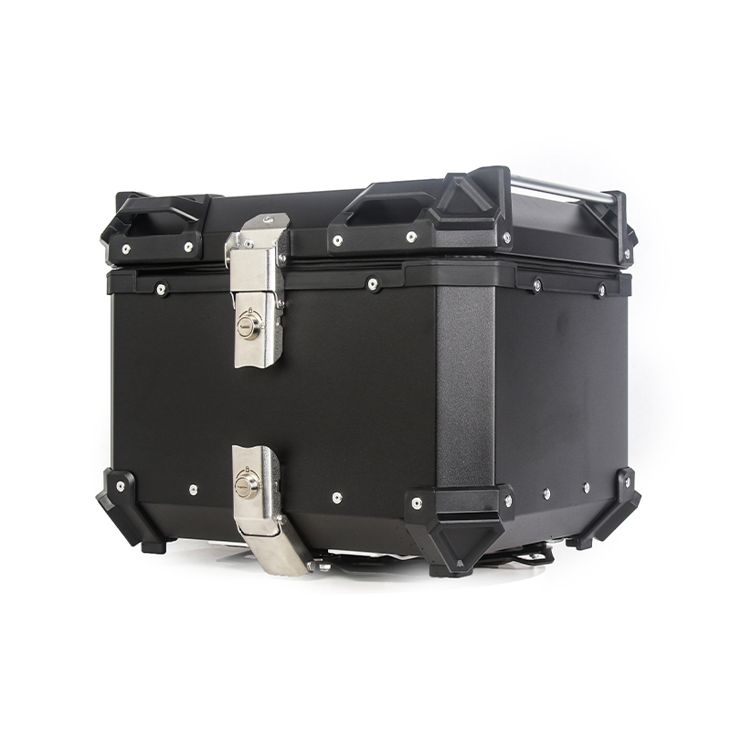 Motorcycle Top Case Tail Box 45L Thick Aluminum Hard Motorcycle Trunk with Backrest Motorcycle Box Tail Box Motorcycle Trunk Storage Rear Tour Box