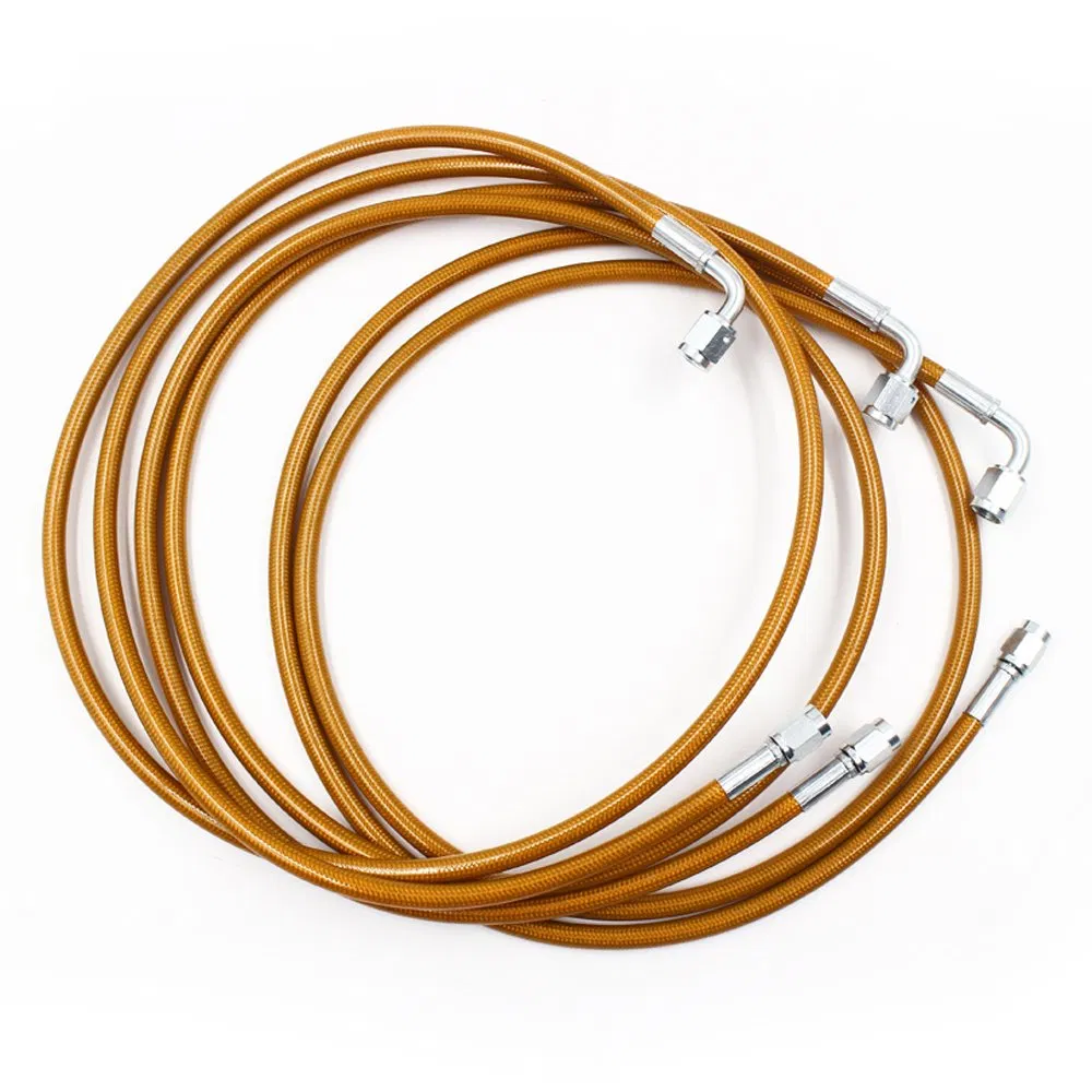Automobile Motorcycle off-Road Vehicle DOT Approved Fmvss106 Saej1401 Standard 1/8 3.2X7.5mm Color Stainless Steel Braided PTFE Teflo Brake Hose Pipe Brake Line